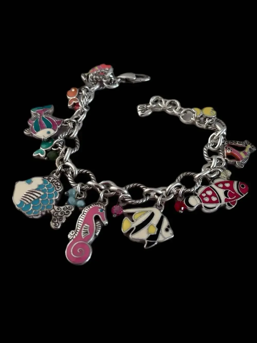 Brighton Charm Bracelet Tropical Enamel Fish & Hearts Sea Love 7